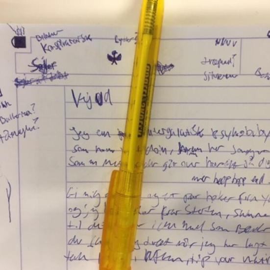 tekst og kuglepen
