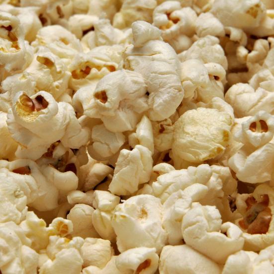 Nærbillede af en portion popcorn