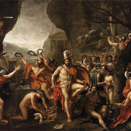 Jacques-Louis Davids maleri Leonidas at Thermopylae  - og nok ikke mit yndlings David maleri, men sådan er der jo så meget.