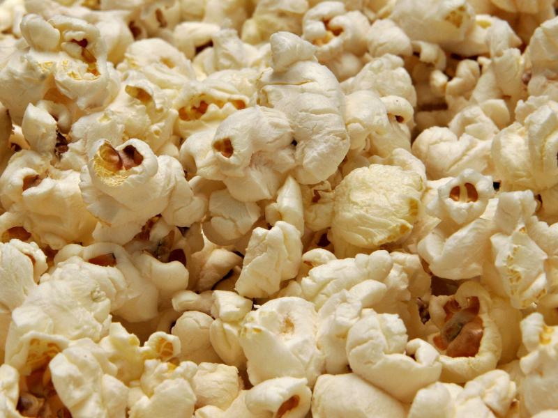 Nærbillede af en portion popcorn