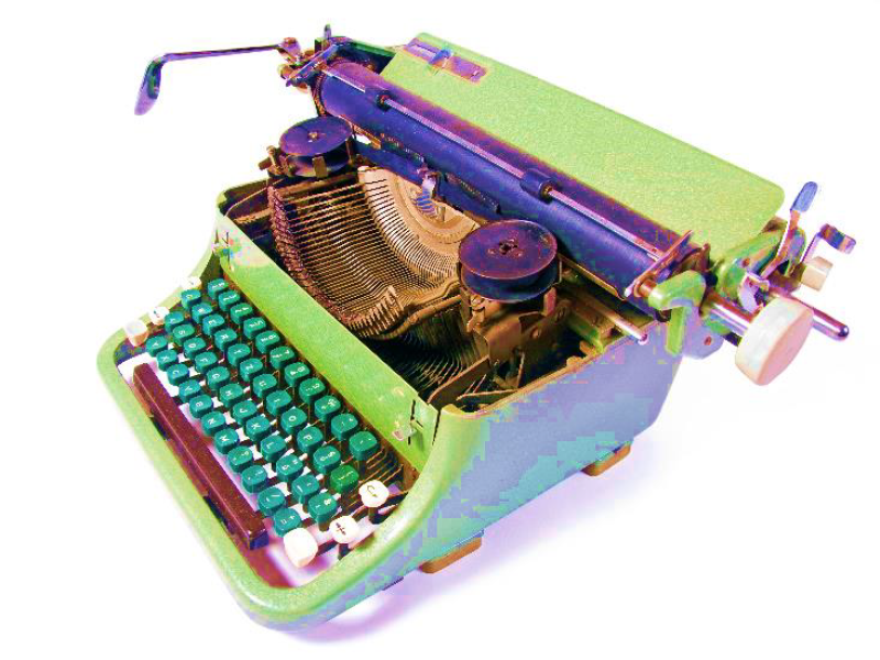 Billede af en skrivemaskine