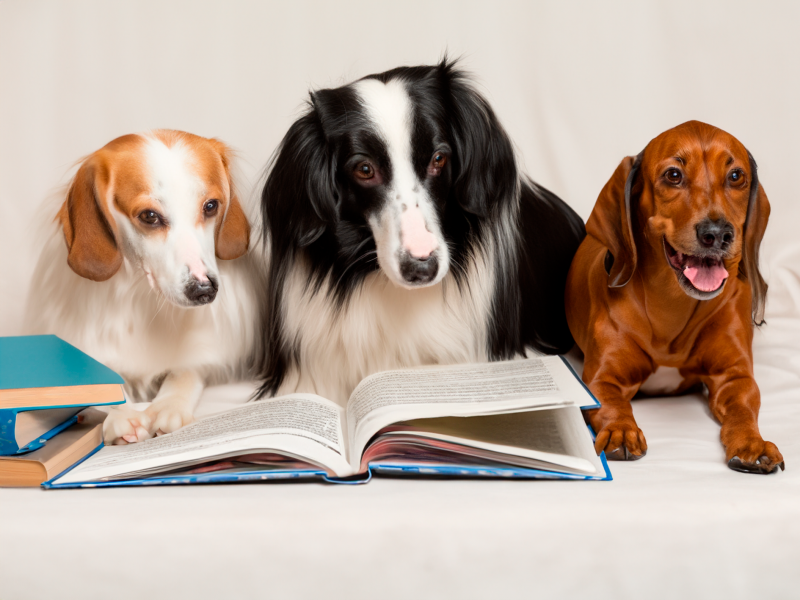 AI genereret billede af "Læsehunde".