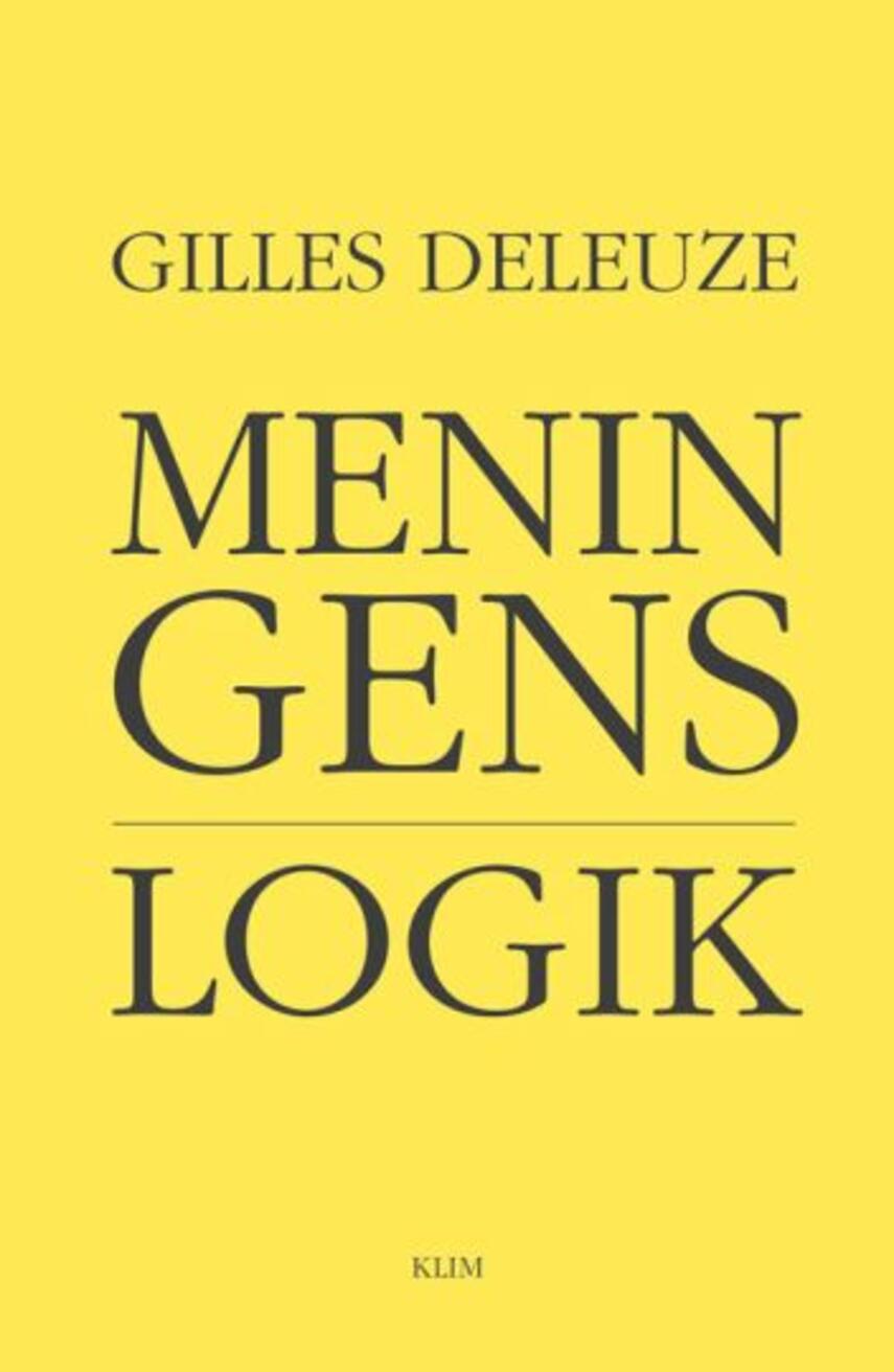 Gilles Deleuze: Meningens logik