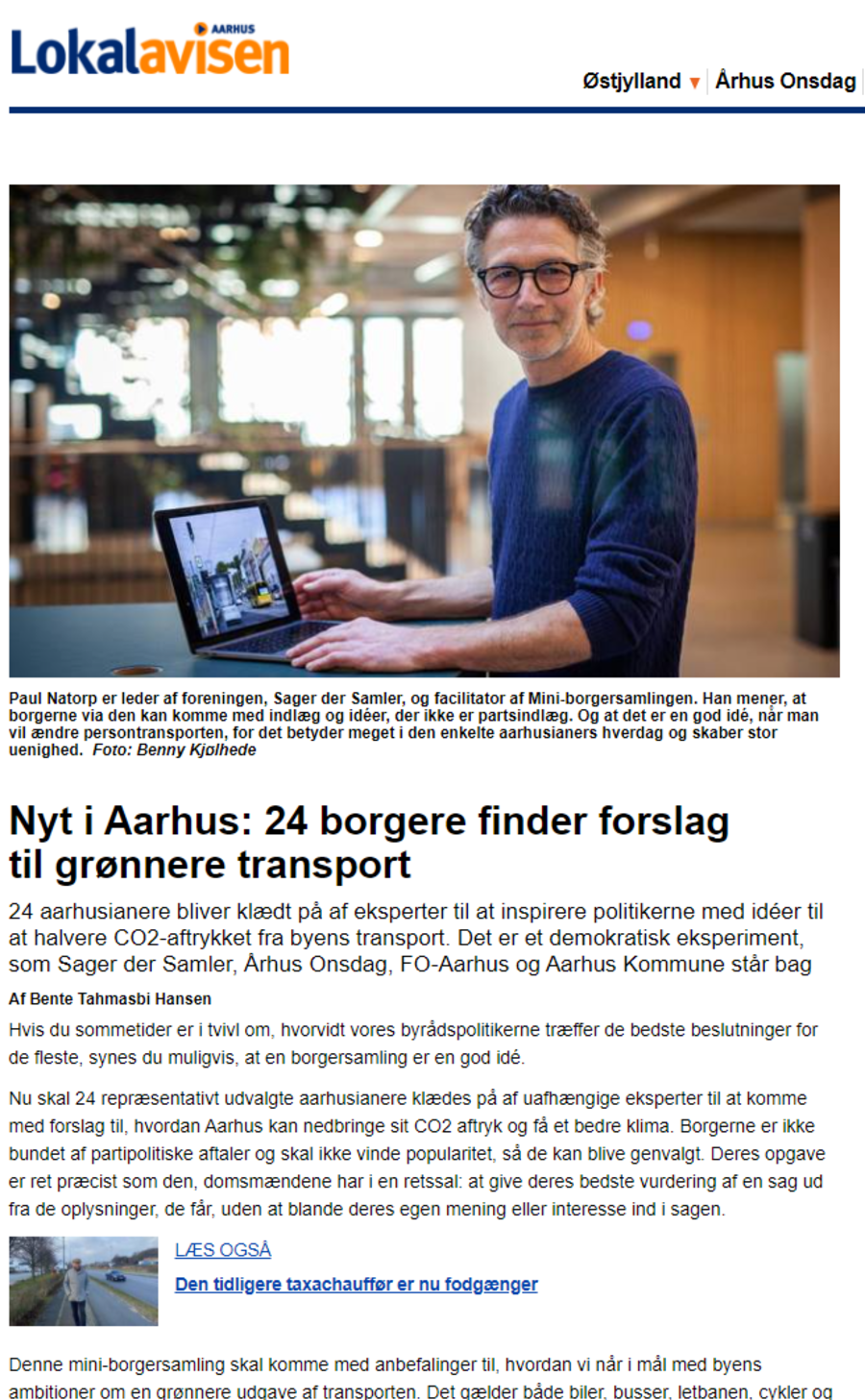 Billede af artikel fra Aarhus Onsdag om borgersamling 